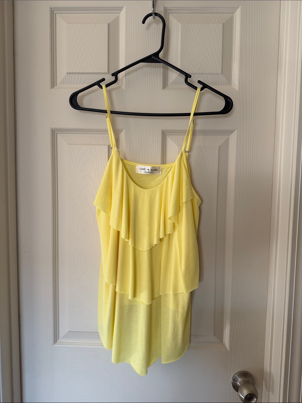 Love Tree Lemon Yellow Layered Ruffle Camisole